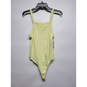 BP.  Rib Knit Tank Bodysuit Women's Yellow Luminary Size Medium
